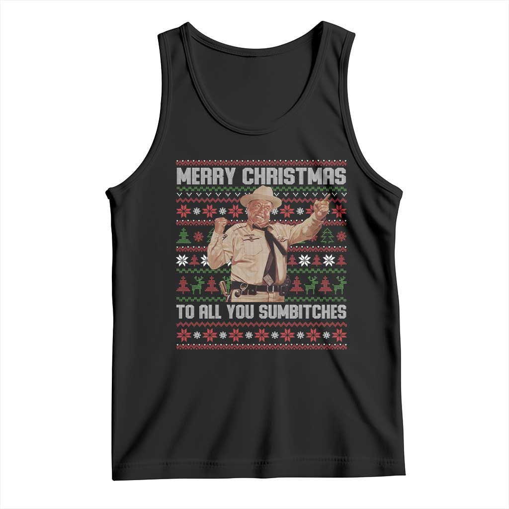 Merry Christmas To All You Sumbitches Tank Top Funny Smokey Xmas Movie The Bandit TS11 Black Print Your Wear