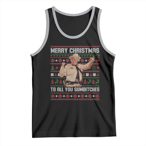 Merry Christmas To All You Sumbitches Tank Top Funny Smokey Xmas Movie The Bandit TS11 Black Athletic Heather Print Your Wear
