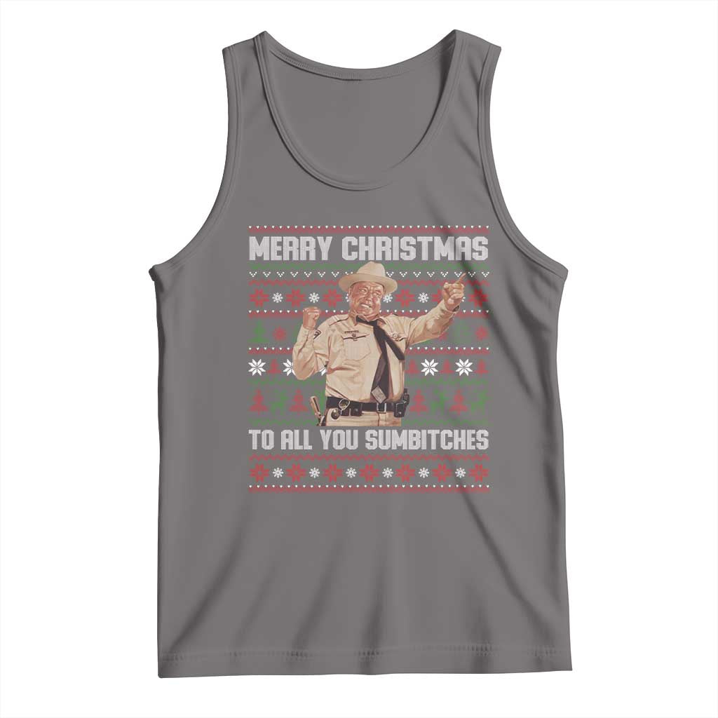 Merry Christmas To All You Sumbitches Tank Top Funny Smokey Xmas Movie The Bandit TS11 Deep Heather Print Your Wear