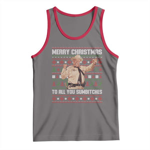 Merry Christmas To All You Sumbitches Tank Top Funny Smokey Xmas Movie The Bandit TS11 Deep Heather Red Print Your Wear
