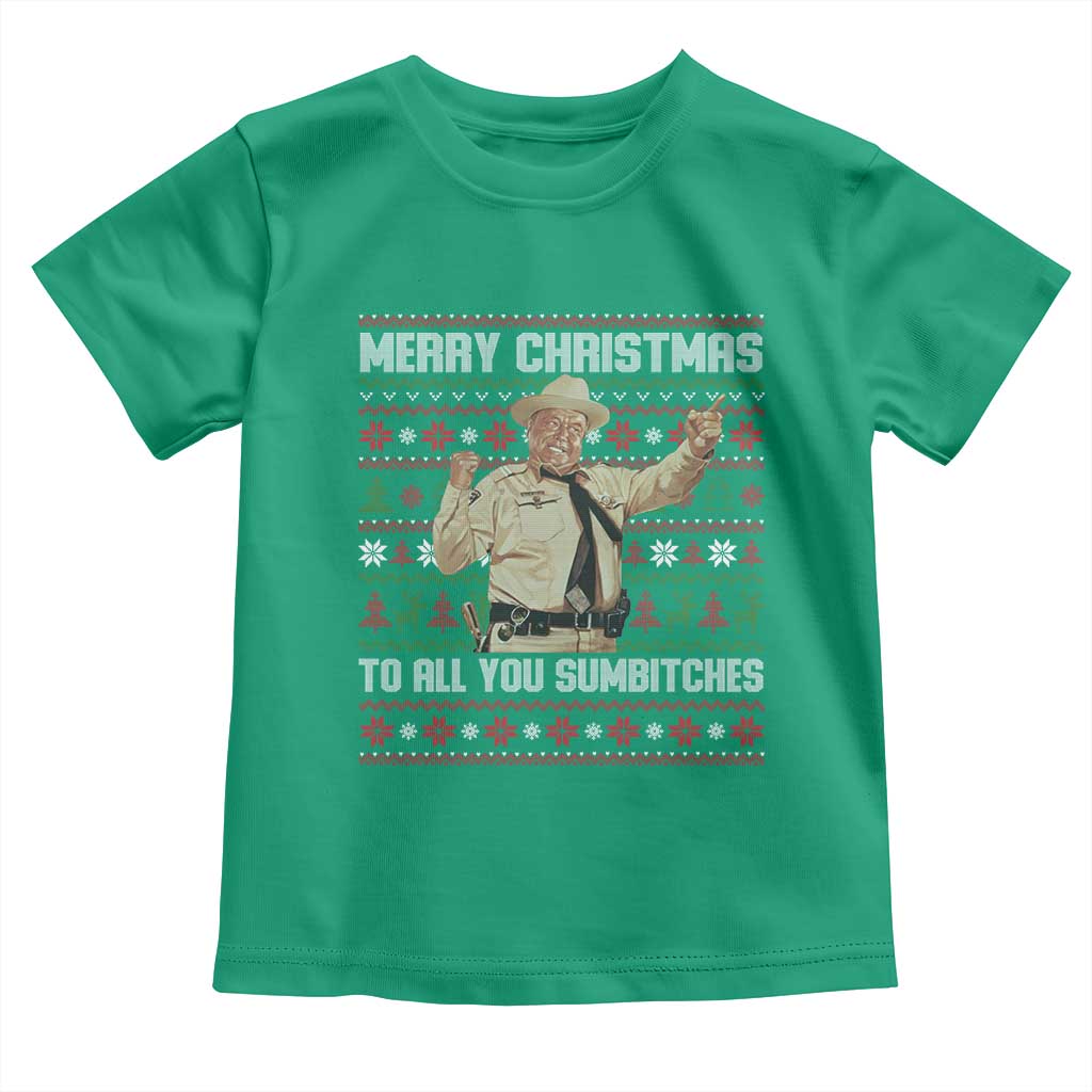 Merry Christmas To All You Sumbitches Toddler T Shirt Funny Smokey Xmas Movie The Bandit TS11 Irish Green Print Your Wear