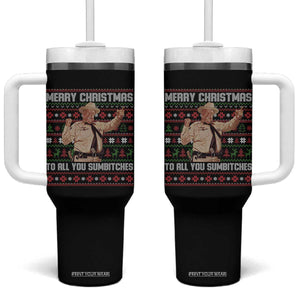 Merry Christmas To All You Sumbitches Tumbler With Handle Funny Smokey Xmas Movie The Bandit TS11 One Size: 40 oz Black Print Your Wear