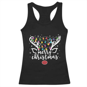 Funny Subtle Trump Xmas Hidden Message Merry Christmas Reindeer Racerback Tank Top - Print Your Wear