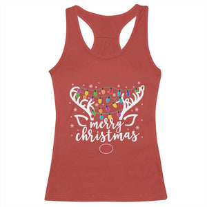 Funny Subtle Trump Xmas Hidden Message Merry Christmas Reindeer Racerback Tank Top - Print Your Wear