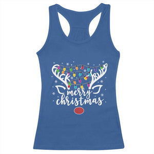 Funny Subtle Trump Xmas Hidden Message Merry Christmas Reindeer Racerback Tank Top - Print Your Wear