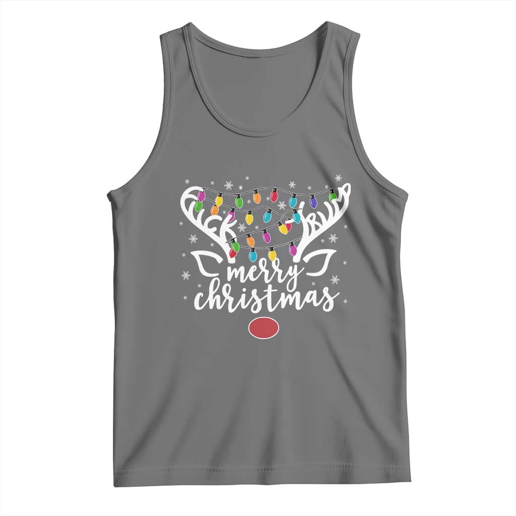 Funny Subtle Trump Xmas Hidden Message Merry Christmas Reindeer Tank Top - Print Your Wear