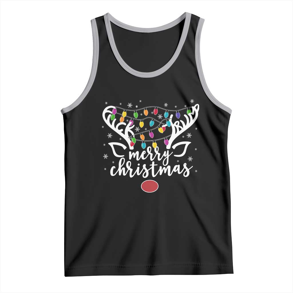 Funny Subtle Trump Xmas Hidden Message Merry Christmas Reindeer Tank Top - Print Your Wear