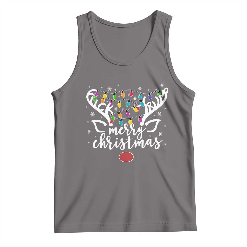 Funny Subtle Trump Xmas Hidden Message Merry Christmas Reindeer Tank Top - Print Your Wear