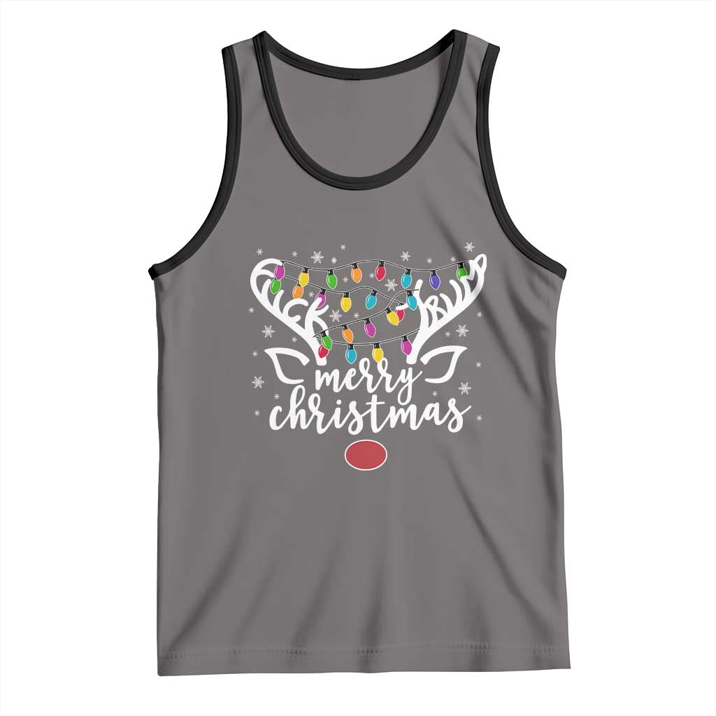 Funny Subtle Trump Xmas Hidden Message Merry Christmas Reindeer Tank Top - Print Your Wear