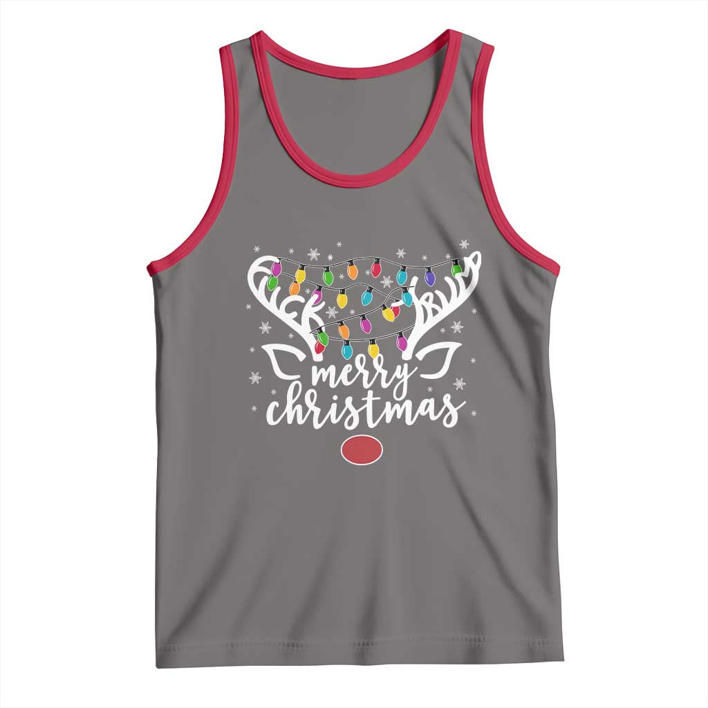 Funny Subtle Trump Xmas Hidden Message Merry Christmas Reindeer Tank Top - Print Your Wear