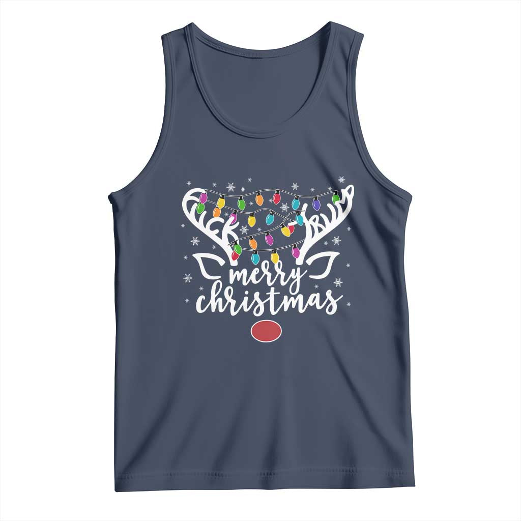 Funny Subtle Trump Xmas Hidden Message Merry Christmas Reindeer Tank Top - Print Your Wear