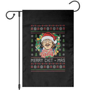 Funny Chit Christmas Garden Flag Merry Chit Mas Do It Lady Xmas Wreath TS11 Black Print Your Wear