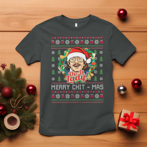 Funny Chit Christmas T Shirt Merry Chit Mas Do It Lady Xmas Wreath TS11 Dark Heather Print Your Wear