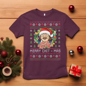 Funny Chit Christmas T Shirt Merry Chit Mas Do It Lady Xmas Wreath TS11 Maroon Print Your Wear