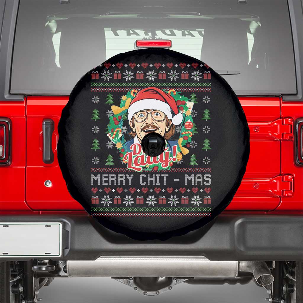 Funny Chit Christmas Spare Tire Cover Merry Chit Mas Do It Lady Xmas Wreath TS11 Black Print Your Wear