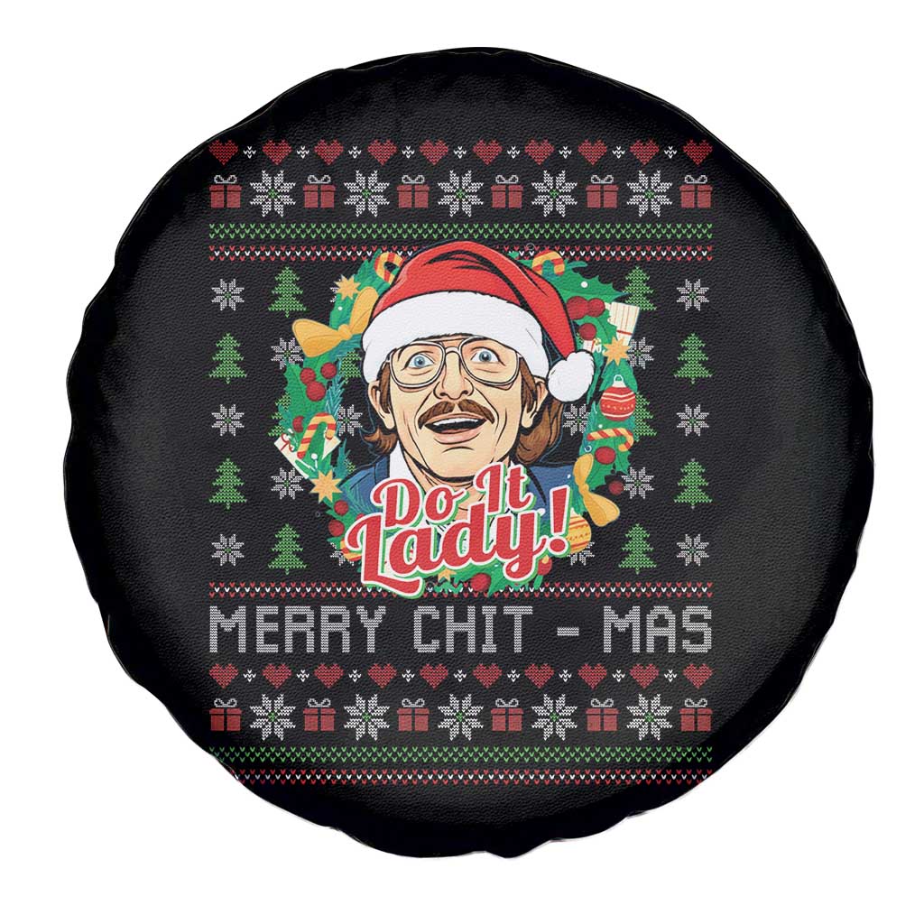 Funny Chit Christmas Spare Tire Cover Merry Chit Mas Do It Lady Xmas Wreath TS11 Print Your Wear