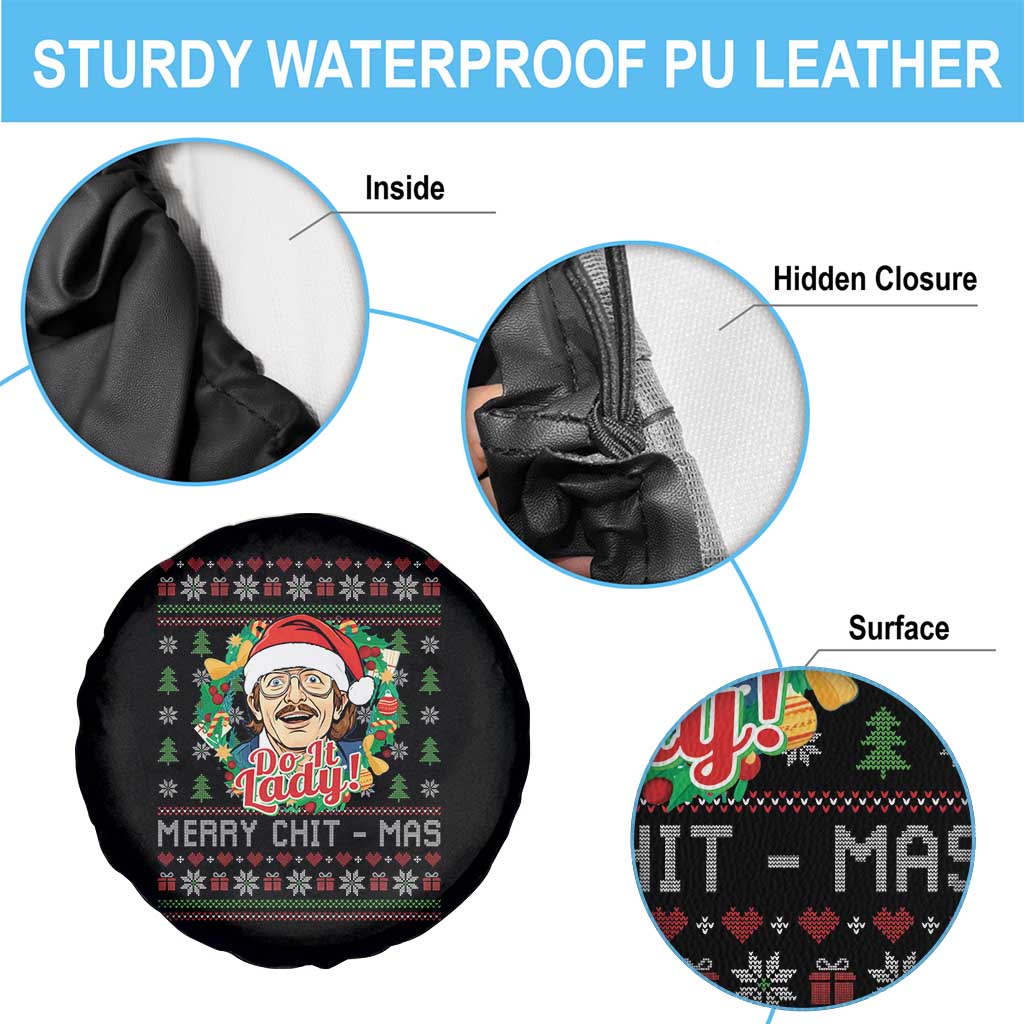 Funny Chit Christmas Spare Tire Cover Merry Chit Mas Do It Lady Xmas Wreath TS11 Print Your Wear
