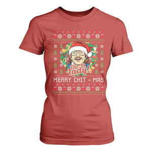 Funny Chit Christmas T Shirt For Women Merry Chit Mas Do It Lady Xmas Wreath TS11 Red Print Your Wear