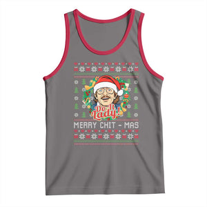Funny Chit Christmas Tank Top Merry Chit Mas Do It Lady Xmas Wreath TS11 Deep Heather Red Print Your Wear