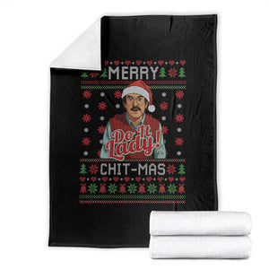 Funny Chit Christmas Throw Blanket Merry Chit Mas Do It Lady Ugly Xmas TS11 Black Print Your Wear