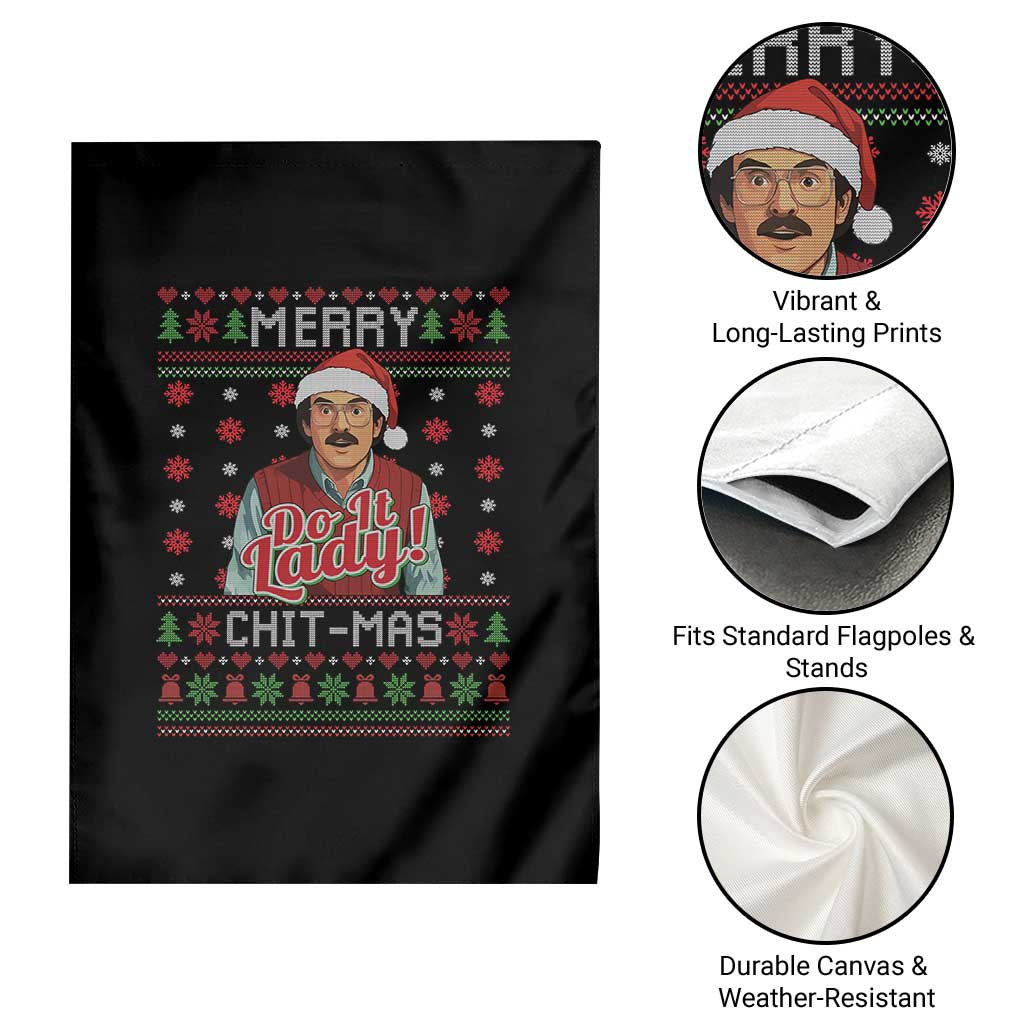 Funny Chit Christmas Garden Flag Merry Chit Mas Do It Lady Ugly Xmas TS11 Print Your Wear