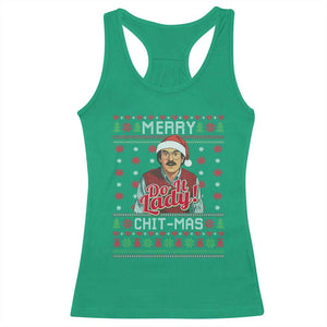 Funny Chit Christmas Racerback Tank Top Merry Chit Mas Do It Lady Ugly Xmas - Print Your Wear
