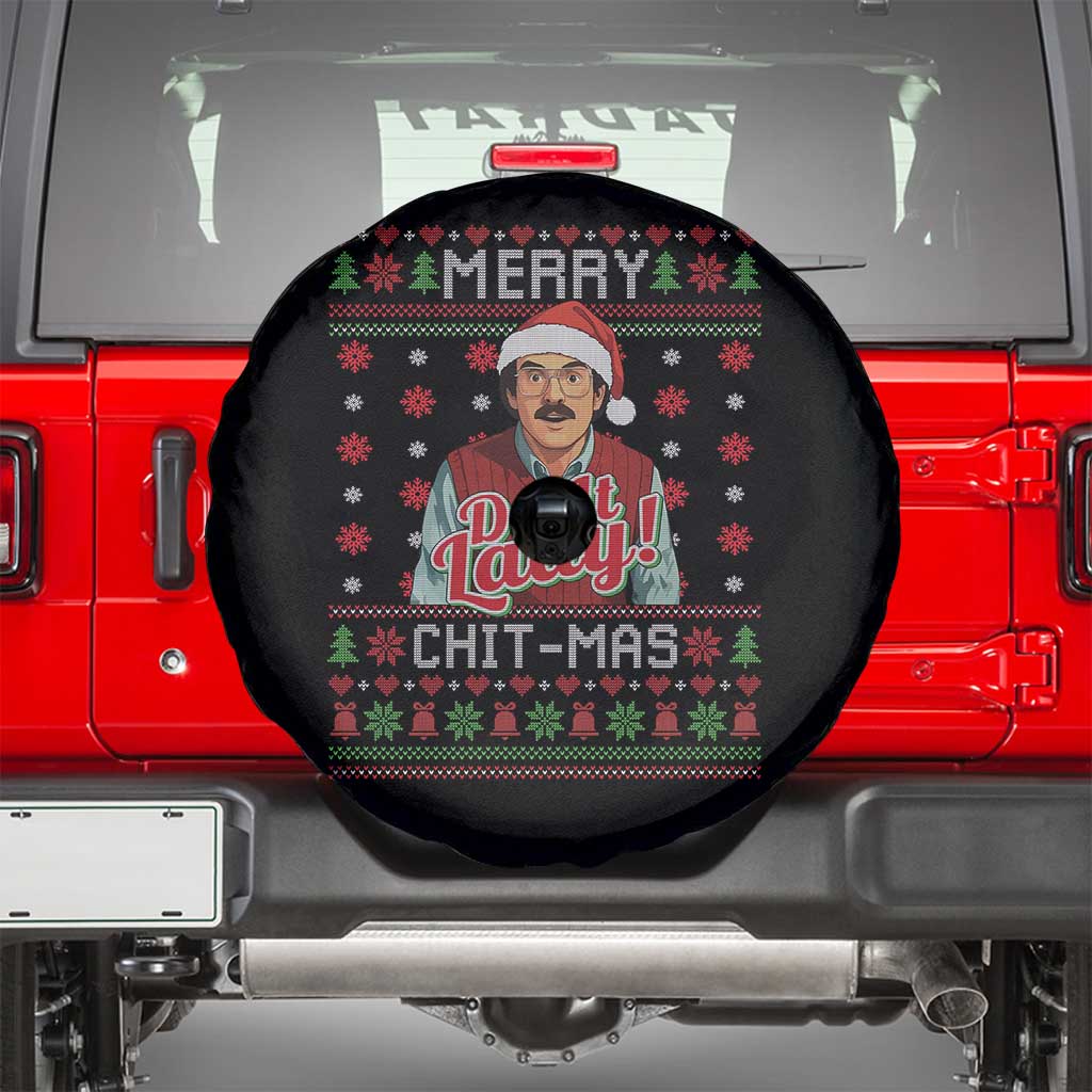 Funny Chit Christmas Spare Tire Cover Merry Chit Mas Do It Lady Ugly Xmas TS11 Black Print Your Wear