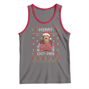 Funny Chit Christmas Tank Top Merry Chit Mas Do It Lady Ugly Xmas TS11 Deep Heather Red Print Your Wear