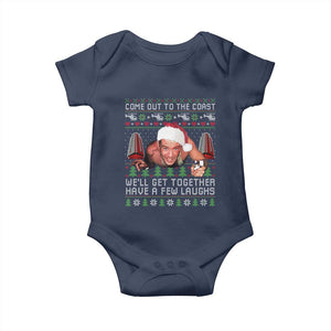 Funny Nakatomi Plaza Christmas Baby Onesie Come Out To The Coast John Xmas 80's Die Movie TS11 Navy Print Your Wear