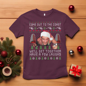 Funny Nakatomi Plaza Christmas T Shirt Come Out To The Coast John Xmas 80's Die Movie TS11 Maroon Print Your Wear
