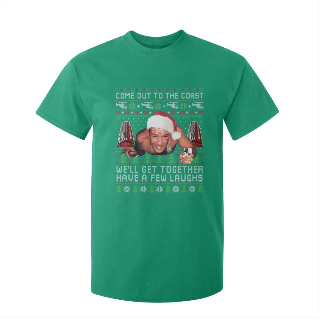 Funny Nakatomi Plaza Christmas T Shirt For Kid Come Out To The Coast John Xmas 80's Die Movie TS11 Irish Green Print Your Wear