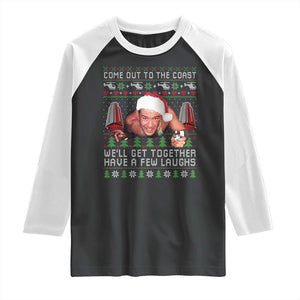 Funny Nakatomi Plaza Christmas Raglan Shirt Come Out To The Coast John Xmas 80's Die Movie TS11 Black White Print Your Wear