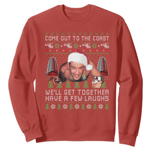 Funny Nakatomi Plaza Christmas Sweatshirt Come Out To The Coast John Xmas 80's Die Movie TS11 Red Print Your Wear