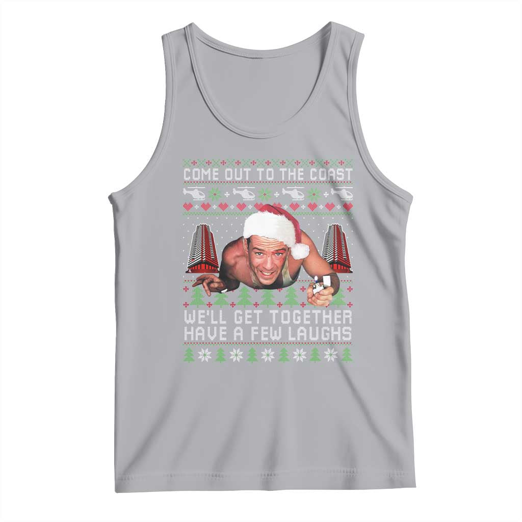 Funny Nakatomi Plaza Christmas Tank Top Come Out To The Coast John Xmas 80's Die Movie TS11 Athletic Heather Print Your Wear