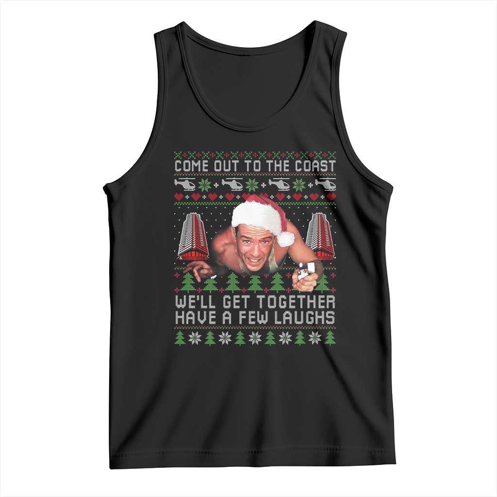 Funny Nakatomi Plaza Christmas Tank Top Come Out To The Coast John Xmas 80's Die Movie TS11 Black Print Your Wear