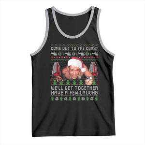 Funny Nakatomi Plaza Christmas Tank Top Come Out To The Coast John Xmas 80's Die Movie TS11 Black Athletic Heather Print Your Wear