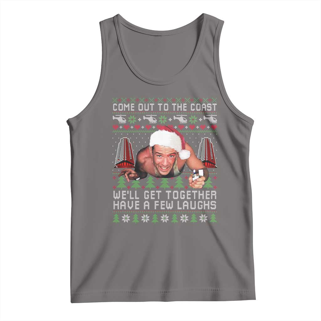 Funny Nakatomi Plaza Christmas Tank Top Come Out To The Coast John Xmas 80's Die Movie TS11 Deep Heather Print Your Wear