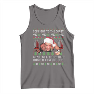 Funny Nakatomi Plaza Christmas Tank Top Come Out To The Coast John Xmas 80's Die Movie TS11 Deep Heather Print Your Wear