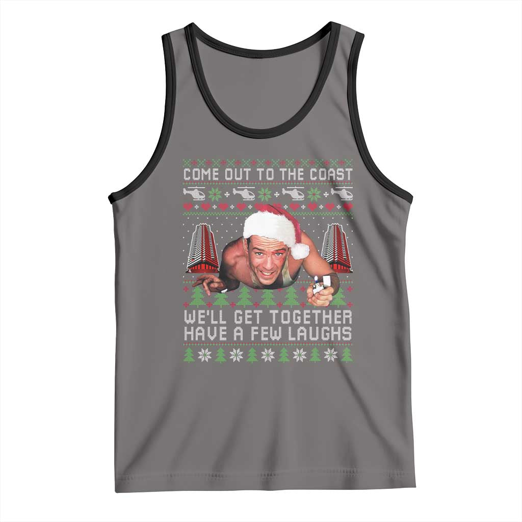 Funny Nakatomi Plaza Christmas Tank Top Come Out To The Coast John Xmas 80's Die Movie TS11 Deep Heather Black Print Your Wear