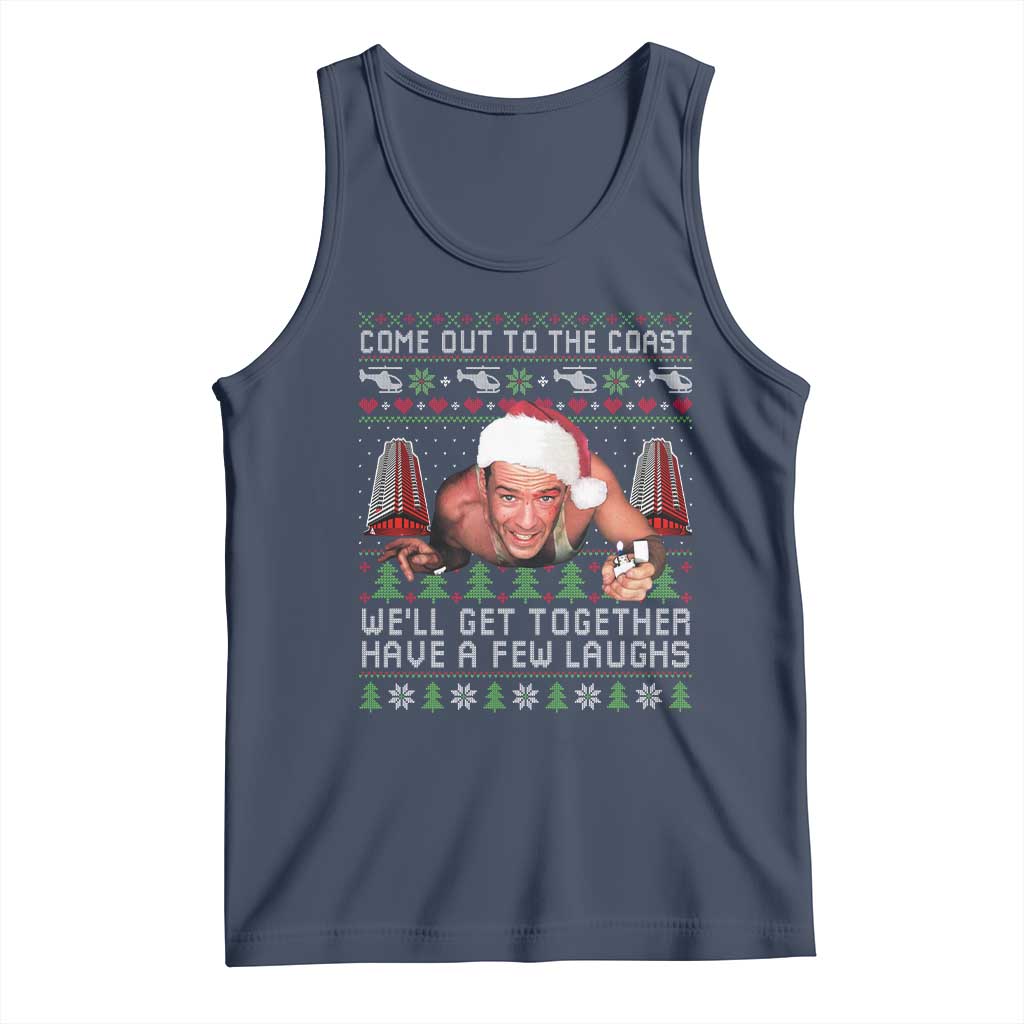 Funny Nakatomi Plaza Christmas Tank Top Come Out To The Coast John Xmas 80's Die Movie TS11 Navy Print Your Wear