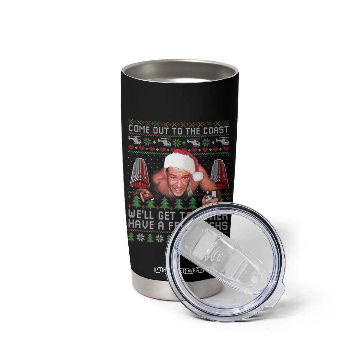Funny Nakatomi Plaza Christmas Tumbler Cup Come Out To The Coast John Xmas 80's Die Movie TS11 Print Your Wear