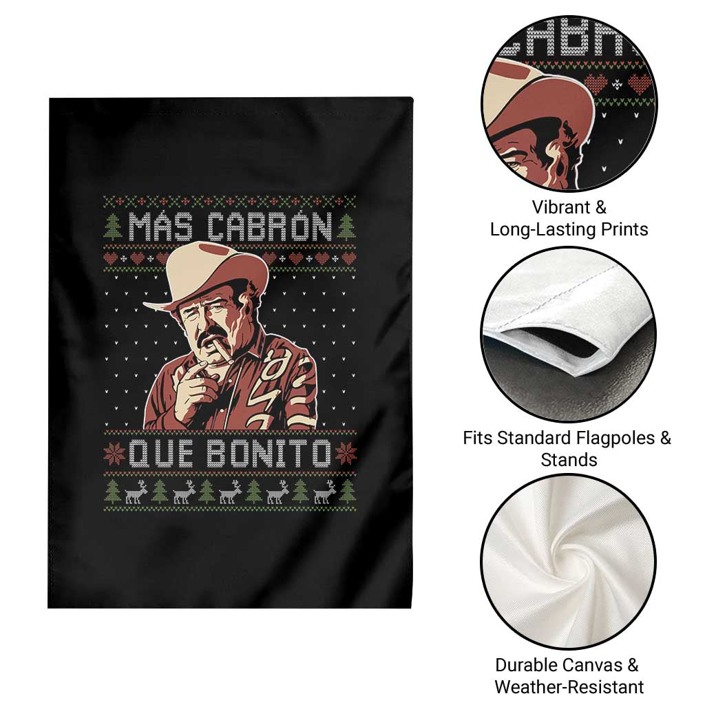 Funny Julian Garza Christmas Garden Flag Mas Cabron Que Bonito Cowboy Holiday Mexican Xmas TS11 Print Your Wear