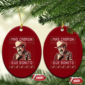 Funny Julian Garza Christmas Ceramic Ornament Mas Cabron Que Bonito Cowboy Holiday Mexican Xmas TS11 Print Your Wear