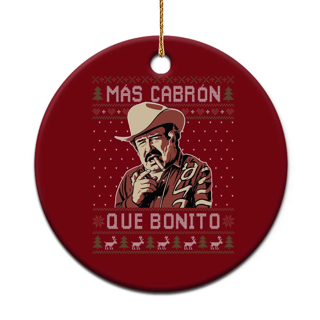 Funny Julian Garza Christmas Ceramic Ornament Mas Cabron Que Bonito Cowboy Holiday Mexican Xmas TS11 1pc Red Print Your Wear