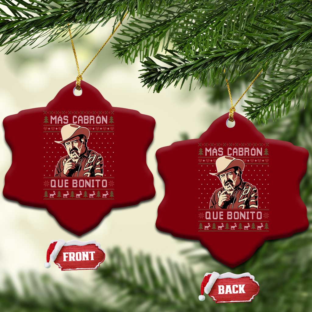 Funny Julian Garza Christmas Ceramic Ornament Mas Cabron Que Bonito Cowboy Holiday Mexican Xmas TS11 Print Your Wear