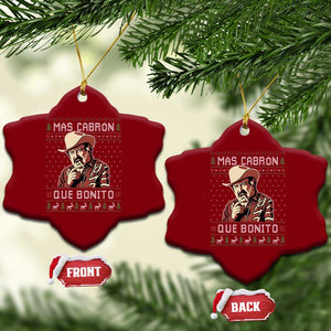 Funny Julian Garza Christmas Ceramic Ornament Mas Cabron Que Bonito Cowboy Holiday Mexican Xmas TS11 Print Your Wear
