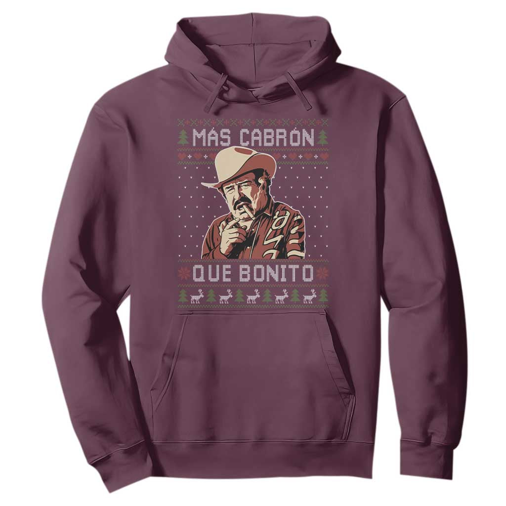 Funny Julian Garza Christmas Hoodie Mas Cabron Que Bonito Cowboy Holiday Mexican Xmas TS11 Maroon Print Your Wear
