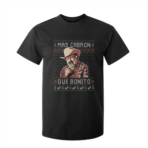 Funny Julian Garza Christmas T Shirt For Kid Mas Cabron Que Bonito Cowboy Holiday Mexican Xmas TS11 Black Print Your Wear