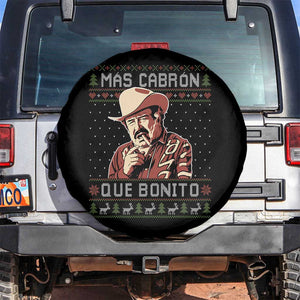 Funny Julian Garza Christmas Spare Tire Cover Mas Cabron Que Bonito Cowboy Holiday Mexican Xmas TS11 No hole Black Print Your Wear