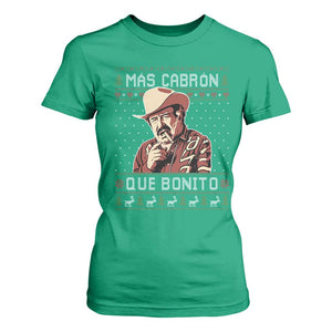 Funny Julian Garza Christmas T Shirt For Women Mas Cabron Que Bonito Cowboy Holiday Mexican Xmas TS11 Irish Green Print Your Wear